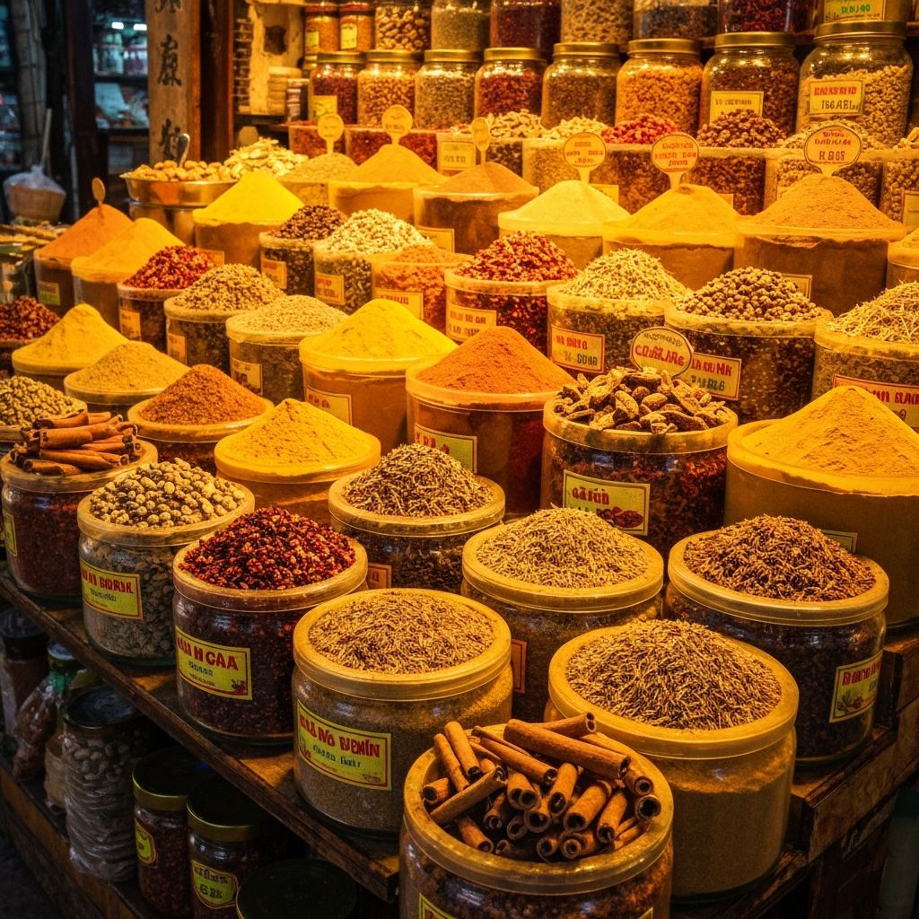 Những loại gia vị đầy màu sắc tại chợ gia vị